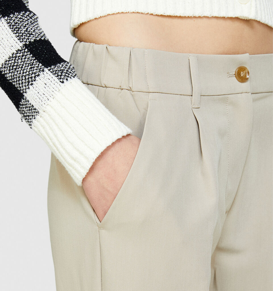 Solid color joggers - women's joggers - Beige | Sisley image number 5